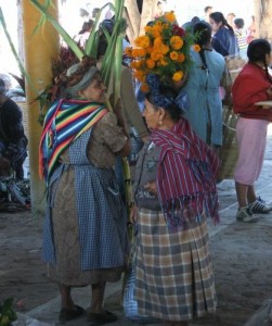 Two Women at Teotitlan Market - Oaxaca Mexico