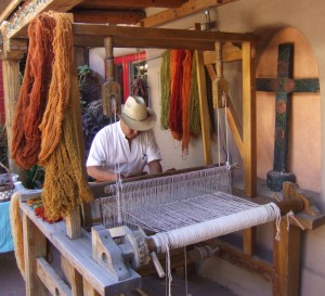 Zapotec Weaver at Loom - Starr Interiors Courtyard