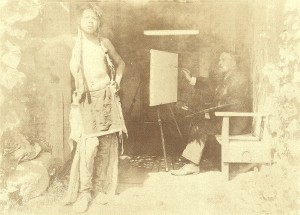 E.I. Couse with Native Model, Taos New Mexico