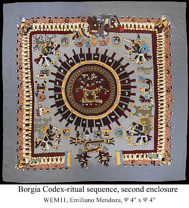 Image from Borgia Codex 9'4" x 9'4" by Emiliano and Arnulfo Mendoza