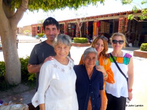 Our family with wife of recently deceased weaver Felipe Lazaro